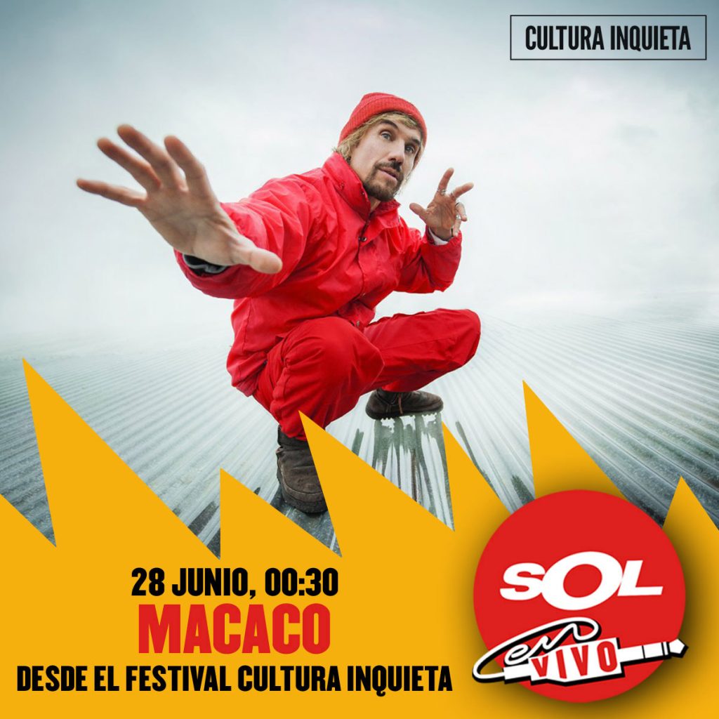 ‘SOL EN VIVO’ transmite en directo el concierto de Macaco desde el Festival Cultura Inquieta